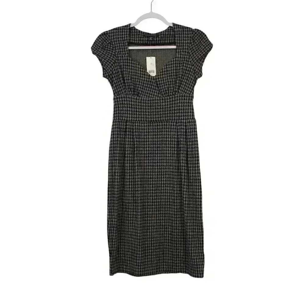 NWT Banana Republic Dress Size XS Houndstooth Fit & Flare Stretch Pleated - Picture 14 of 14
